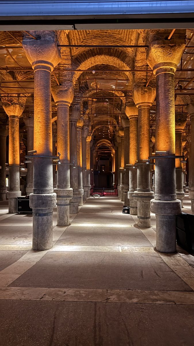 Basilica Cistern golden light